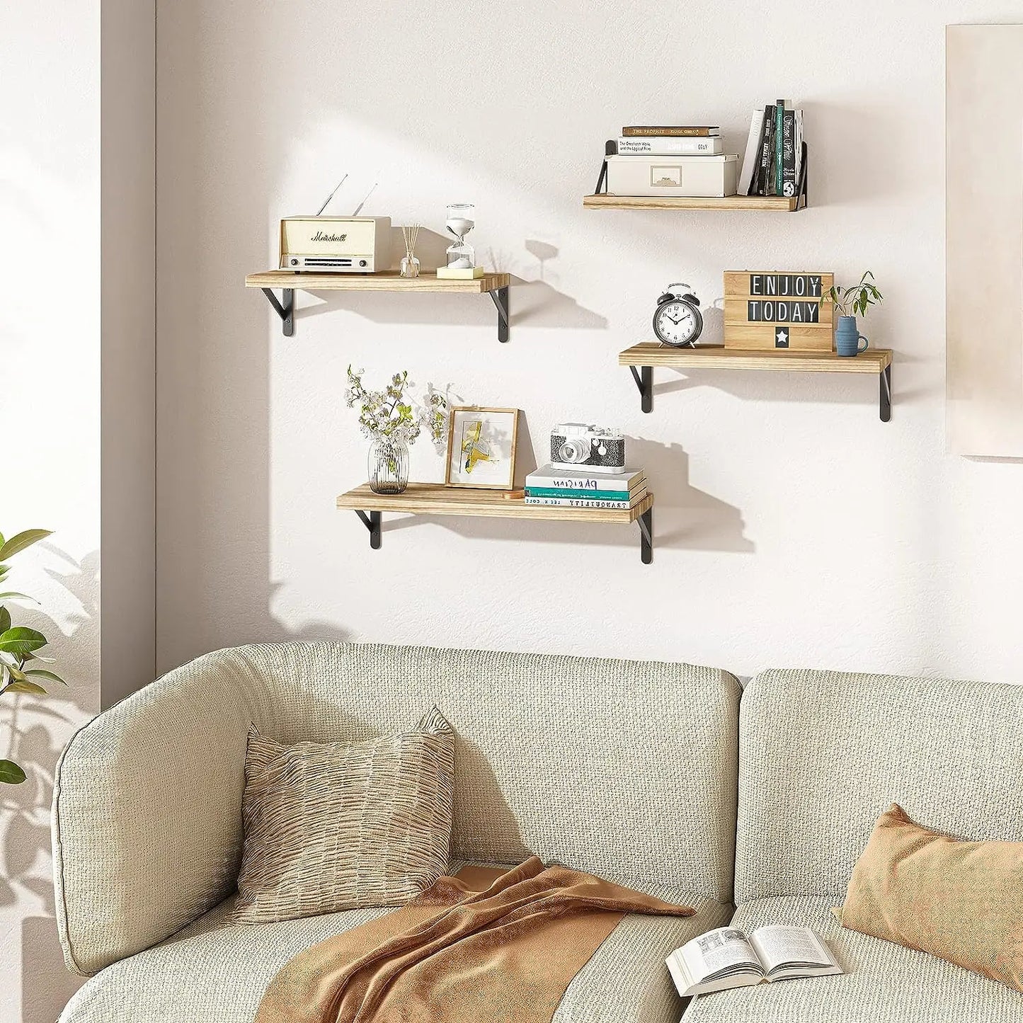 Solid Wood Floating Shelf – Wall Storage & Display